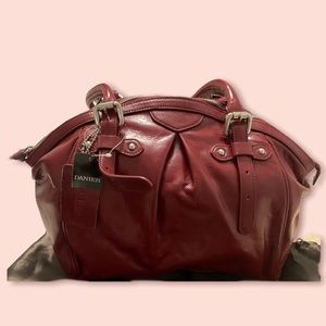Danier Red Leather Shoulder Bag